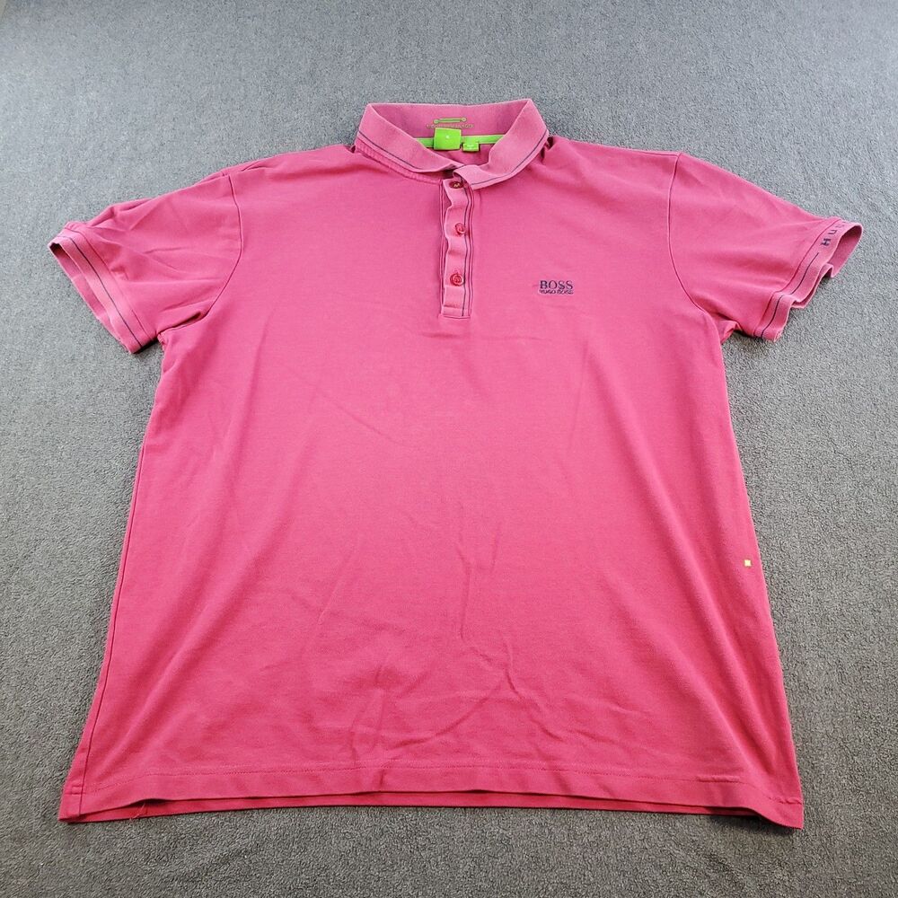 Hugo Boss Polo Shirt Moisture Manager Slim Fit Mens Size XL Pink